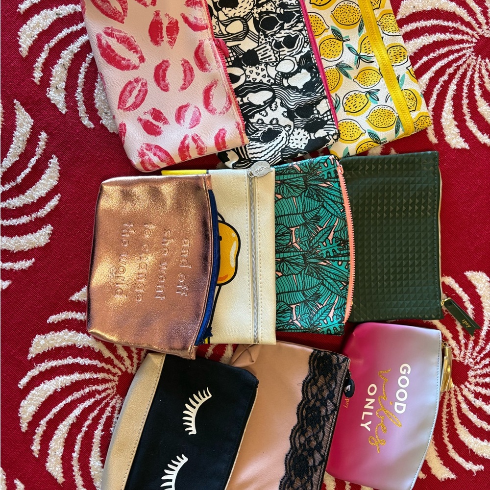 10 Ipsy Colorful Cosmetic Bag Collection